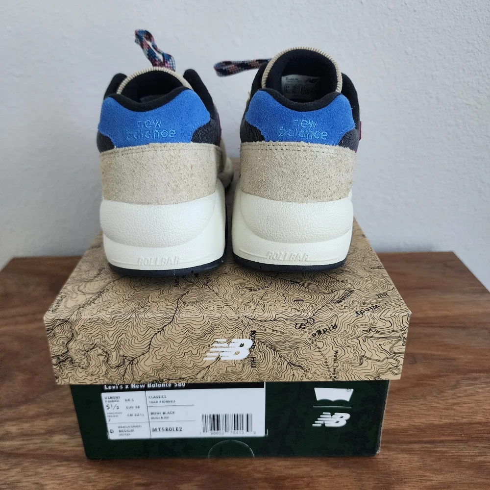 New Balance x Levi's 580 '150th Anniversary' Beige W7 M5.5 - Picture 5 of 9
